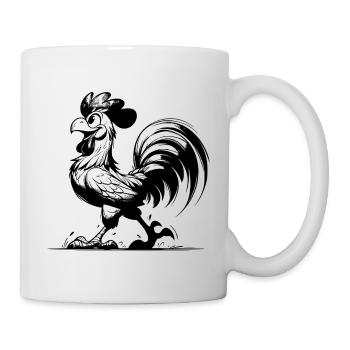 Alarme coq de ferme à partir de 5h du matin - Fort, fier - Mug blanc - blanc - Droite