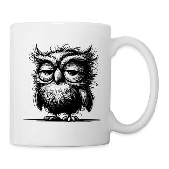 Eule ich bin nicht grummelig nur unausgeschlafen - Tasse - Weiß - Rechts