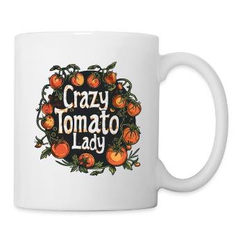 Crazy Tomato Lady – Funny Tomato Growing Design - Tasse - Weiß - Rechts
