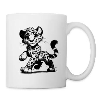 Niedlicher Leopard schönste Raubtier der Savanne - Tasse - Weiß - Rechts