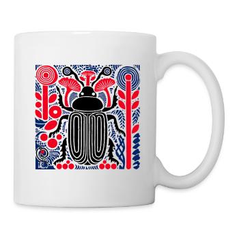 Kaefer im Retro-Pop-Art Look - Tasse - Weiß - Rechts