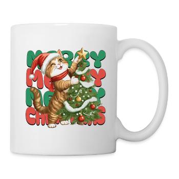 Cat Christmas Tree Christmas Xmas Cute Funny - Mug - white - Right