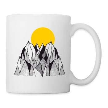 Golden Sun over Mountain Peaks - Mug - white - Right