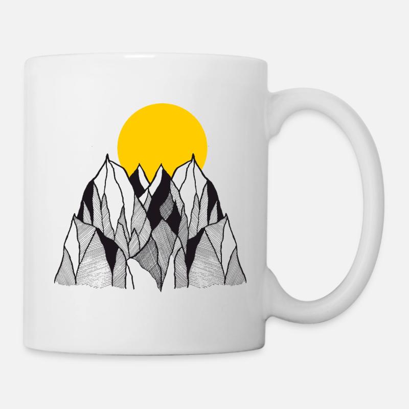 Golden Sun over Mountain Peaks - Mug - white