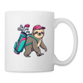 Funny Sloth Golfer Cartoon Cool Golf Animal - Mug - white - Right