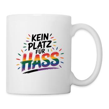 Pas de place pour la haine - Logo Cool Pride - Mug blanc - blanc - Droite