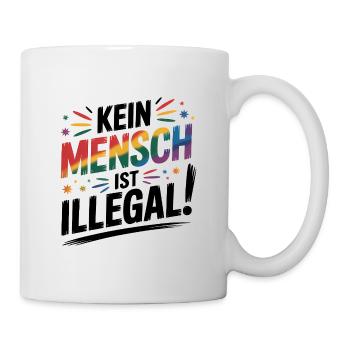No One Is Illegal - Cool Pride Logo - Mug - white - Right