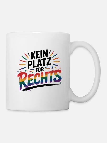 Kein Platz für Hass - Cool Pride Logo - Tasse - Weiß