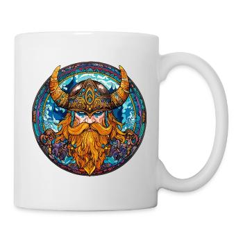 Roi viking en couleur indigo - Mug blanc - blanc - Droite