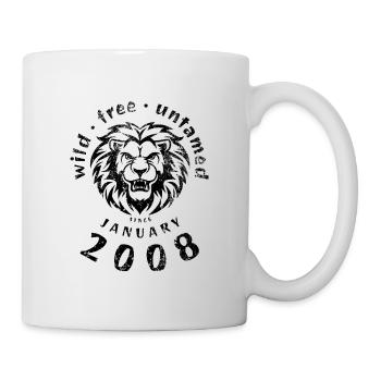 18. Geburtstag Sauvage, libre et indompté depuis 01/2008 - Mug blanc - blanc - Droite