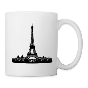 Französischer Blickfang Eiffelturm typisch Paris - Tasse - Weiß - Rechts