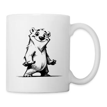 Zeichentrick Bär coole Ausstrahlung zum Knuddeln - Tasse - Weiß - Rechts