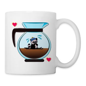 raccoons skiers coffee - Mug - white - Right