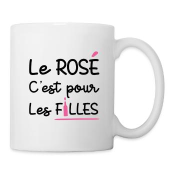 LE ROSÉ C'EST POUR LES FILLES !  - Mug blanc - blanc - Droite