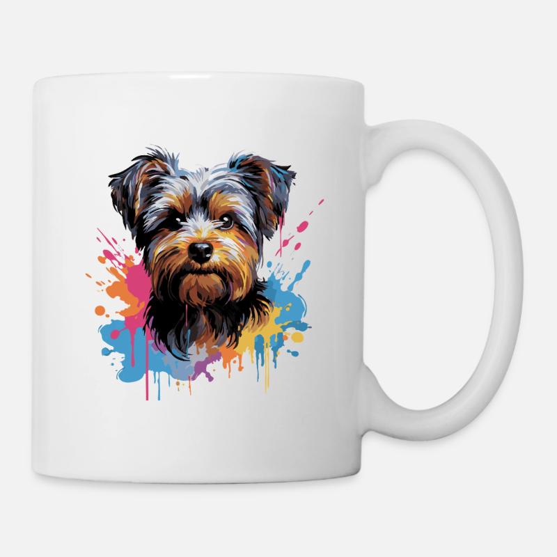 Yorkshire Terrier Splash Style - Tasse - Weiß