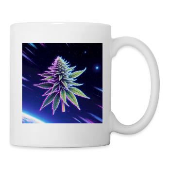 Neon Space Cannabis Leaf - Mug - white - Right