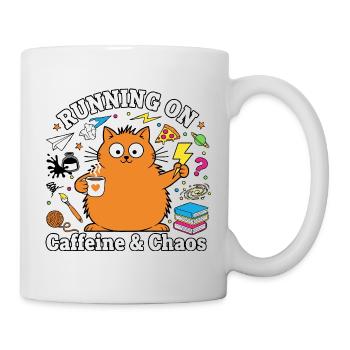 Running on Caffeine & Chaos Katzenmodus - Tasse - Weiß - Rechts
