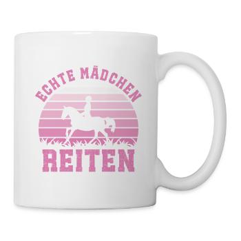 Cavalières de chevaux, femmes Vraies filles montant - Mug blanc - blanc - Droite