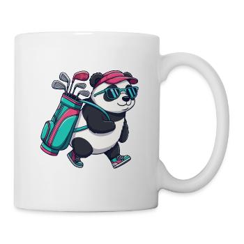 Dessin animé panda golfeur drôle Animal de golf cool - Mug blanc - blanc - Droite