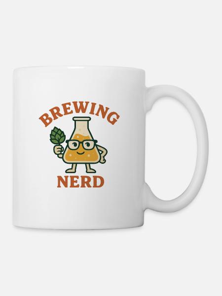 Biernerd mit Hopfenbrille - Tasse - Weiß