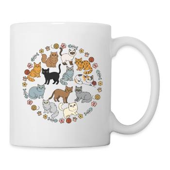 Cute Cats Colourful Kittens Illustration - Mug - white - Right