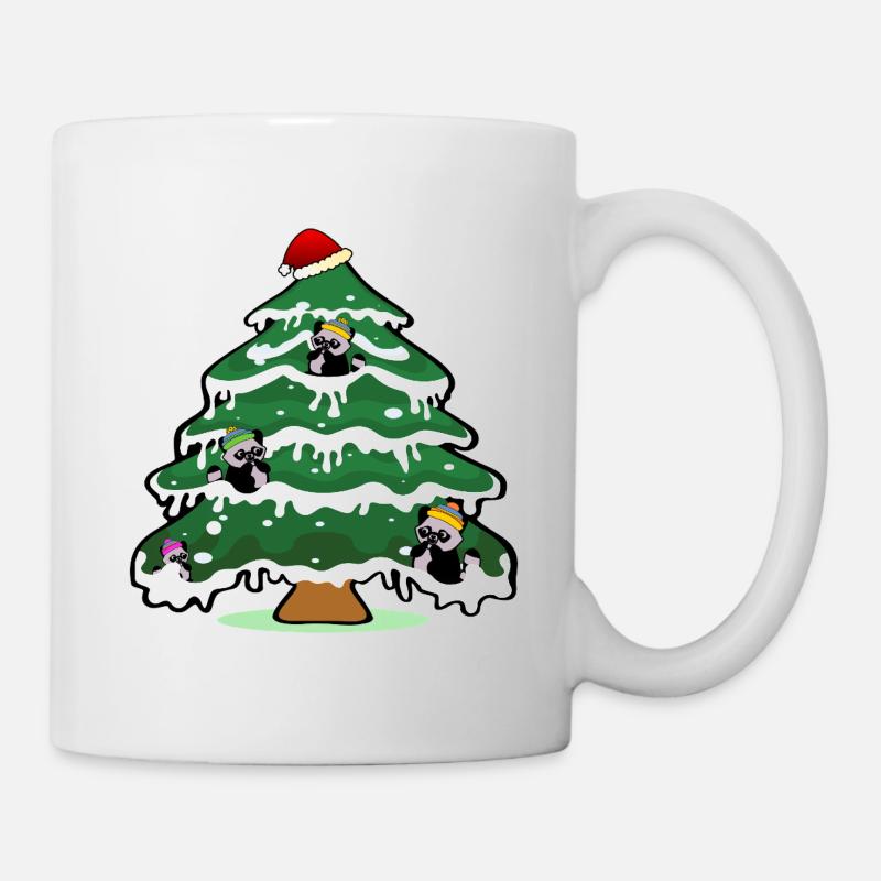 Weihnachten Waschbären Weihnachtsbaum - Tasse - Weiß