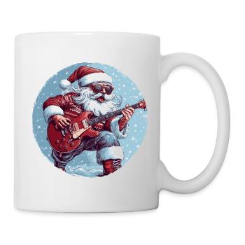 Weihnachtsmann Gitarre - Tasse - Weiß - Rechts
