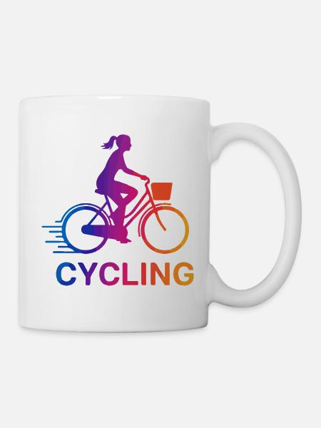 Rainbow Gradient Cyclist - Tasse - Weiß