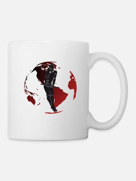 Muscle Up und Red Globe - Tasse - Weiß