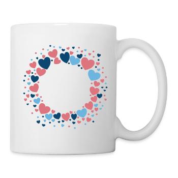 Couronne de cœur Couronne de cœur Bleu Rose - Mug blanc - blanc - Droite