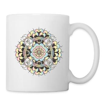 Round mehndi ornament for calm and mindfulness - Mug - white - Right