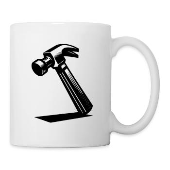 Motif de marteau pour charpentier et constructeur - Mug blanc - blanc - Droite