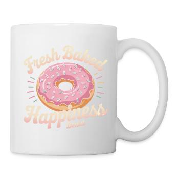Fresh Baked Happiness – Donut - Tasse - Weiß - Rechts