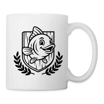 Fish Coat of Arms Angler Club Logo - Mug - white - Right