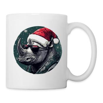 Rhino Santa with sunglasses - Mug - white - Right