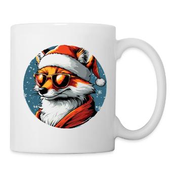 Fox Santa Look with Sunglasses - Mug - white - Right