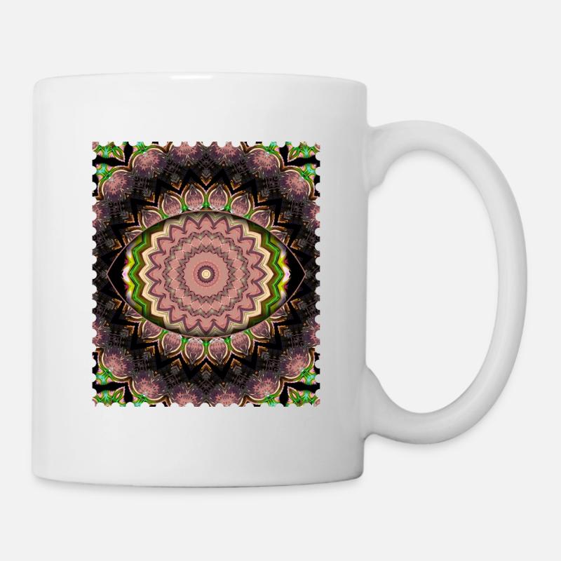 Mandala Blütenkaskade - Tasse - Weiß