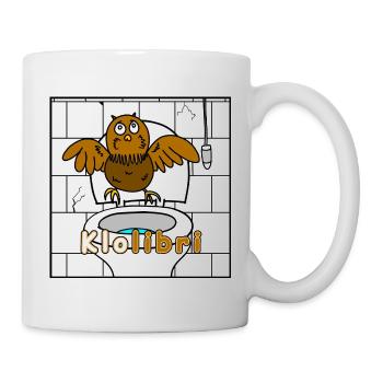 Klolibri – Lustiger Bad‑Vogel Cartoon (weiß) - Tasse - Weiß - Rechts