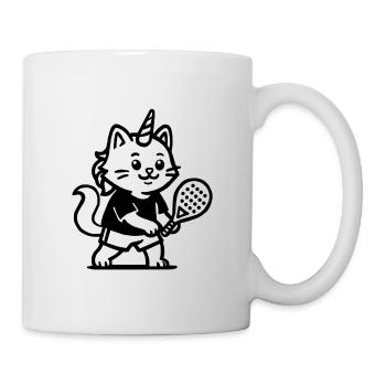 Chat licorne padel  - Mug blanc - blanc - Droite