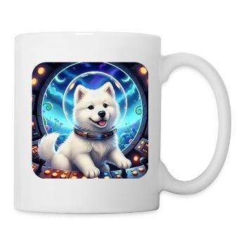 Kosmischer Welpe in der Weltraumblase - Tasse - Weiß - Rechts