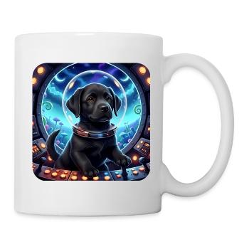 Cosmic Pup dans le cockpit spatial - Mug blanc - blanc - Droite