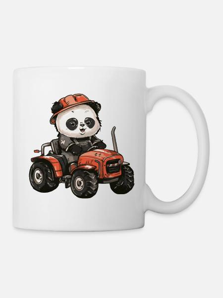 Panda Traktor Farmer - Tasse - Weiß