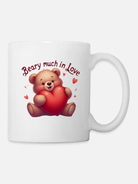 Teddybär mit Herz für Liebende - Tasse - Weiß