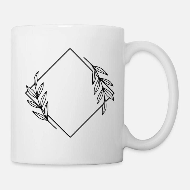 Abstract Line Design - Modern Minimal Art - Mug - white