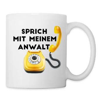 Yellow retro phone - Mug - white - Right