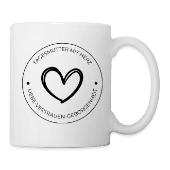 Tagesmutter mit Herz - Geschenkidee -Tagesmama - Tasse - Weiß - Rechts