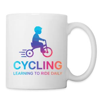 Kind-Kind-Radfahrer-Lernender - Tasse - Weiß - Rechts