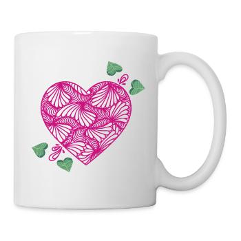 romantic heart - Mug - white - Right