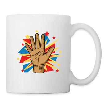 Comic hand with explosion burst - Mug - white - Right