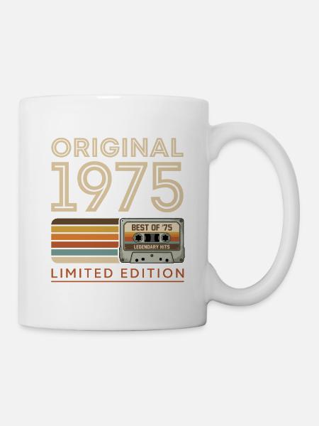 Original 1975 Vintage Vintage Anniversaire Rétro - Mug blanc - blanc